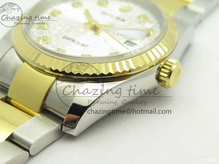 116234 36mm Oyster DJF YG Datejust Edition 1:1 Bracelet V2 Dial On SA3135 Fluted SS White Best Com 1129